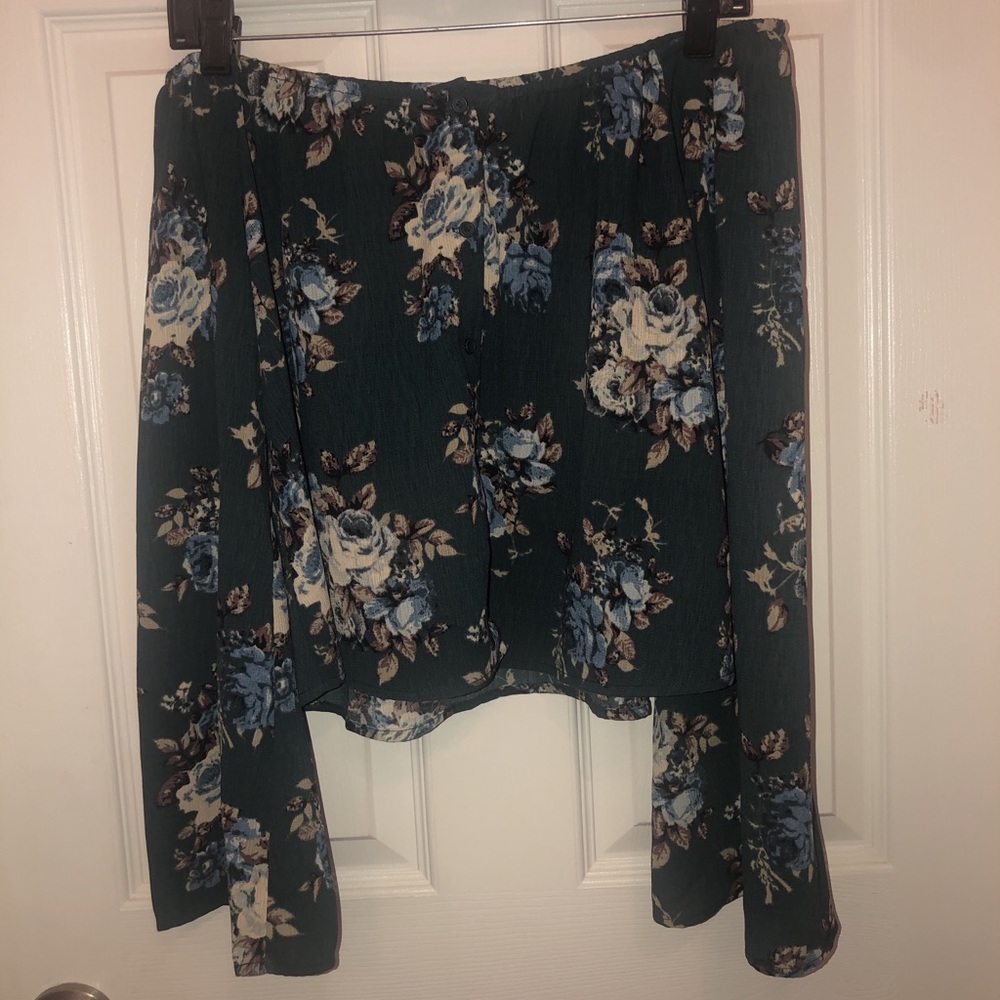 umgee floral off the shoulder top